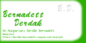 bernadett derdak business card